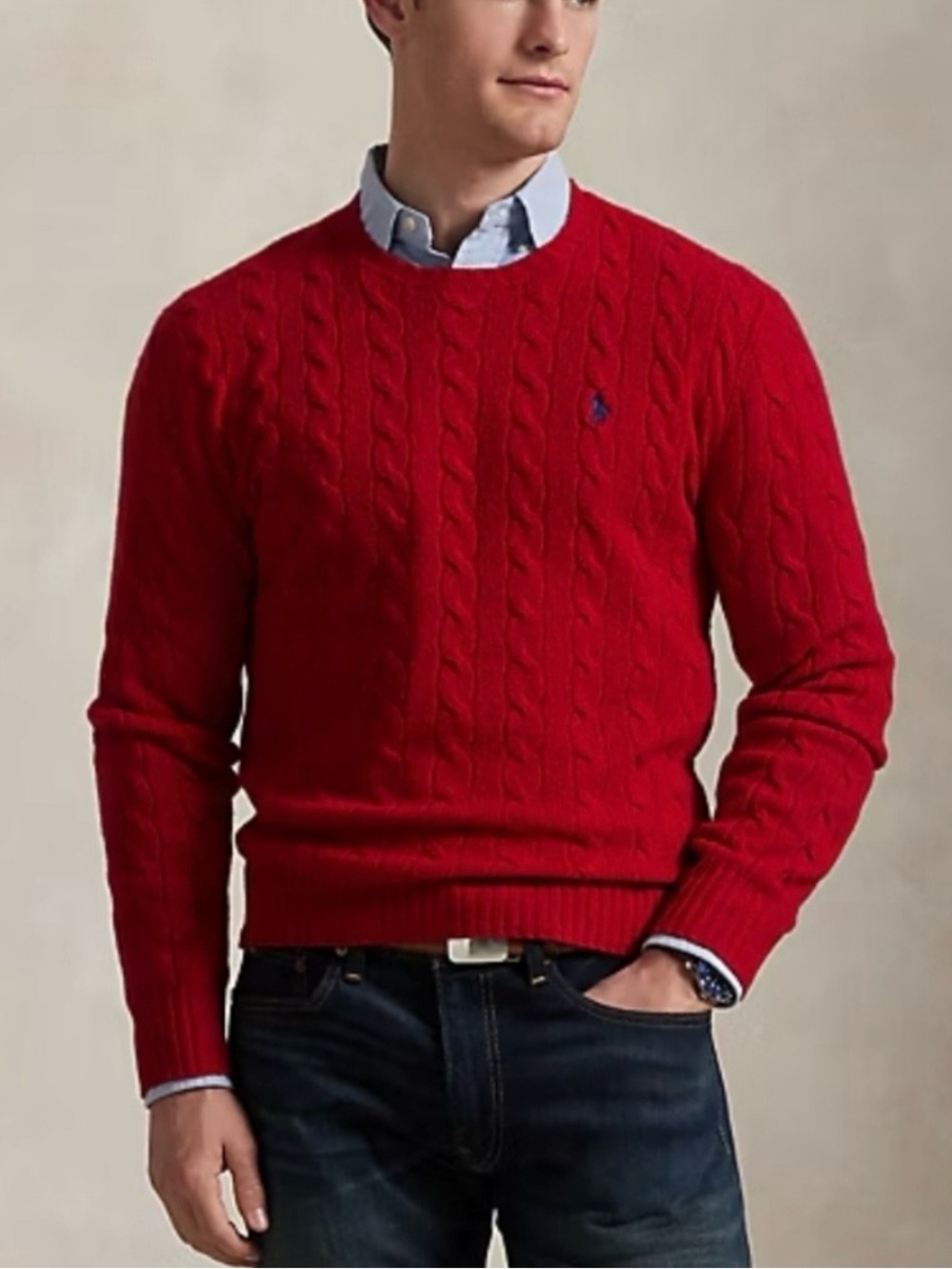 Polo Ralph Lauren Cable-Knit Cotton Sweater Size XL